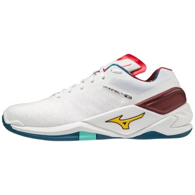 Zapatillas Balonmano Mizuno WAVE Stealth Neo Hombre Blancos / Rojos / Azules - Chile M105LAPUVR